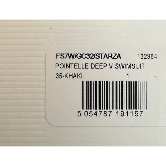 Ted Baker London Plunge One Piece Swimsuit in Khaki Size '1' US 0-2 New - Picture 3 of 4